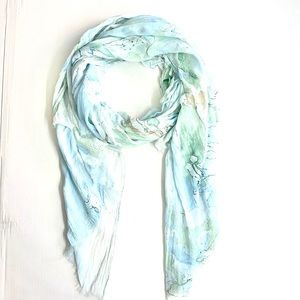 NWT Indigo Marble Print Scarf/Wrap